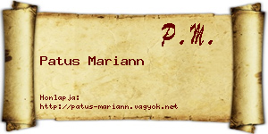 Patus Mariann névjegykártya